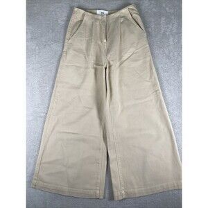 Solotre Trousers Women's 4 Italy 40 Italian Wide Leg Pants Beige Neutral Career